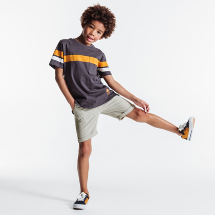 Avis Bermuda slim en toile bleu garçon OKAIDI 1