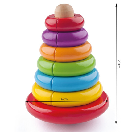 Avis Pyramide anneaux magnétiques empilables Montessori PAM WOODY 3