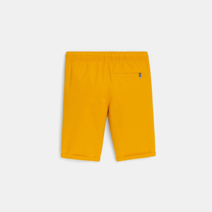 Avis Bermuda slim en toile unie jaune garçon OKAIDI 5