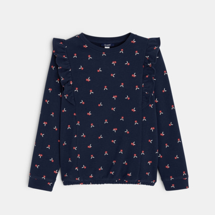 Avis Sweat-shirt imprimé à volants bleu fille OKAIDI 2