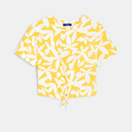 Avis T-shirt imprimé noué jaune fille OKAIDI 2