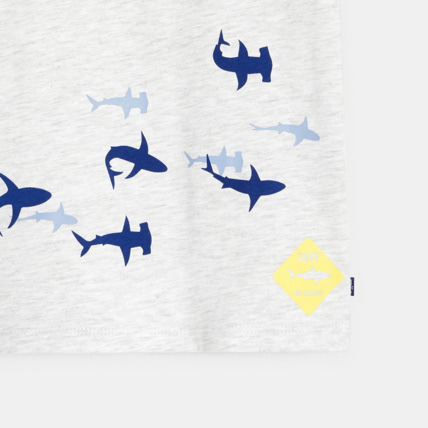 Avis T-shirt over size motif requins gris garçon OKAIDI 2