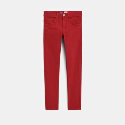 Avis Pantalon skinny en toile unie rouge garçon OKAIDI 1