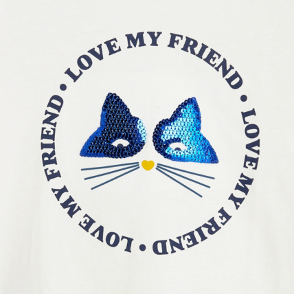 Avis T-shirt à message "Love nature" bleu fille OKAIDI 3