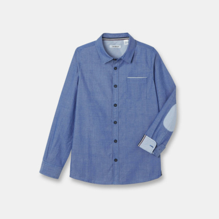 Avis Chemise unie bleue garçon OKAIDI 1