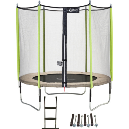 Avis Trampoline de jardin 244 cm + filet de sécurité + échelle + kit d'ancrage JUMPI Kangui 1
