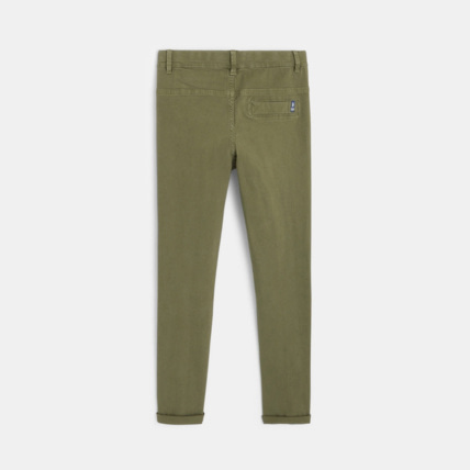 Avis Pantalon chino en twill de coton uni vert garçon OKAIDI 4