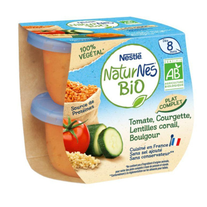Avis Naturnes BIO VEGETAL Tomate, Courgette, Lentilles Corail, Boulgour NESTLÉ 1