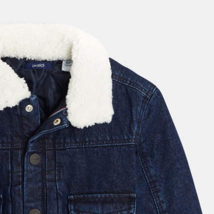 Avis Blouson en jean à col moumoute bleu garçon OKAIDI 3