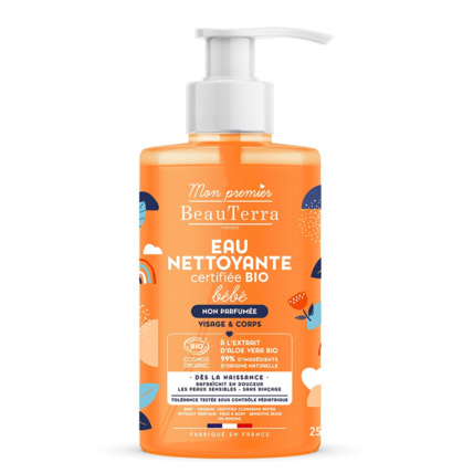 Avis Eau Nettoyante Bébé Bio Peaux Sensibles Corps et Cheveux BeauTerra 1
