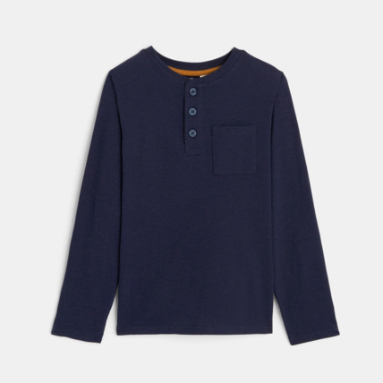Avis T-shirt à col boutonné bleu garçon OKAIDI 1