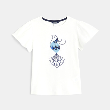 Avis T-shirt à manches papillon blanc fille OKAIDI 1
