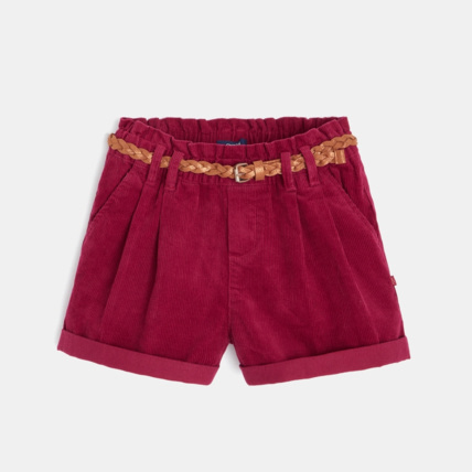 Avis Short en velours côtelé ceinturé rouge fille OKAIDI 2