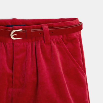Avis Short velours lisse et ceinture rouge fille OKAIDI 4