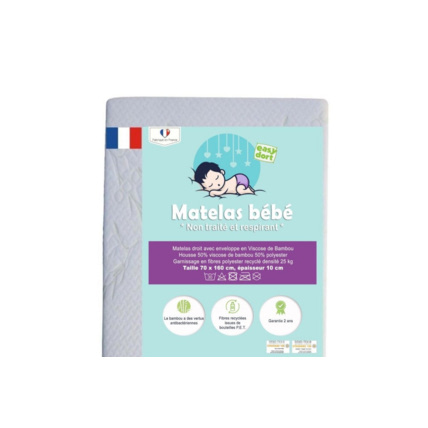Avis Matelas lit bébé en bambou 70x160 EASY DORT 1