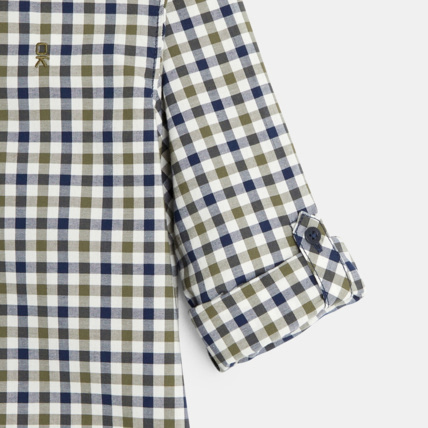 Avis Chemise à carreaux à manches ajustables verte garçon OKAIDI 3