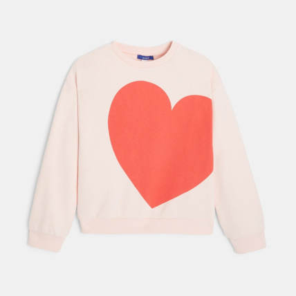 Avis Sweat-shirt grand cœur rose fille OKAIDI 2