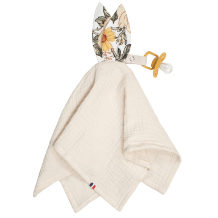Avis Doudou lapin attache tétine en gaze de coton Néo Vintage Sevira Kids 1