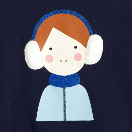 Avis T-shirt col roulé à motif fantaisie bleu fille OKAIDI 3