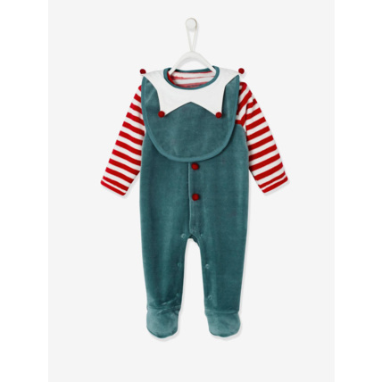 Avis Coffret cadeau de Noël bébé dors-bien en velours + bavoir Vertbaudet 1