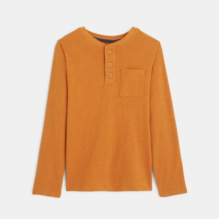 Avis T-shirt à col boutonné orange garçon OKAIDI 1