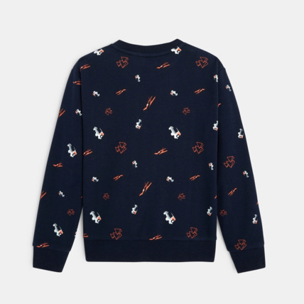Avis Sweat molleton chiné imprimé chiffres bleu garçon OKAIDI 4