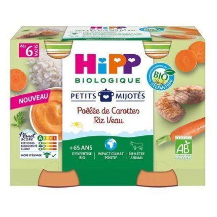 Avis Pots Poelée de carotte Riz veau Bio HIPP 1