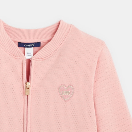 Avis Sweat zippé à pois irisés rose fille OKAIDI 2