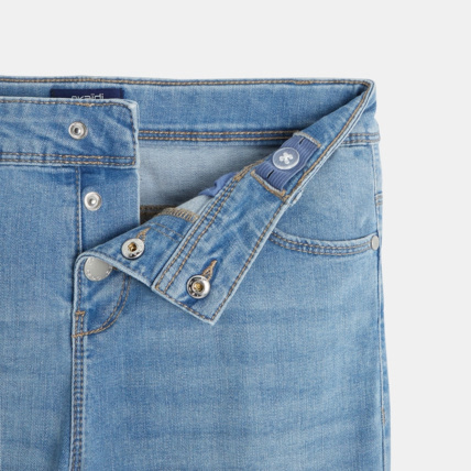 Avis Jean mom 5 poches et double ceinture bleu fille OKAIDI 2