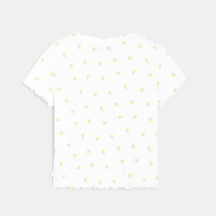 Avis T-shirt à bords ondulés jaune fille OKAIDI 3