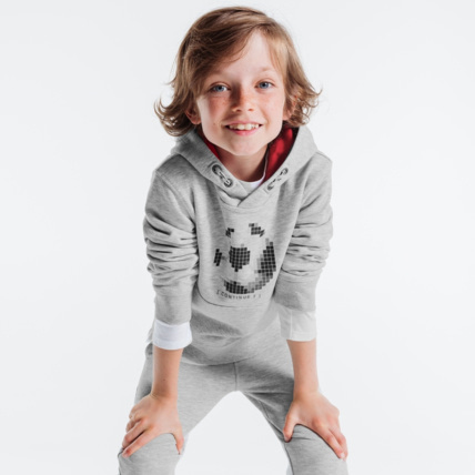 Avis Sweat-shirt à capuche motif pixels gris garçon OKAIDI 1
