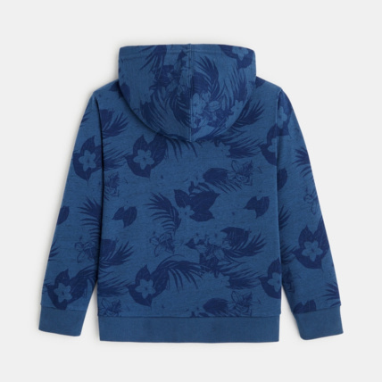 Avis Sweat molleton zippé fleuri à capuche bleu garçon OKAIDI 4