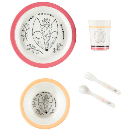 Avis Set repas en mélaminé Kingfox - 5 pièces Prémaman 1