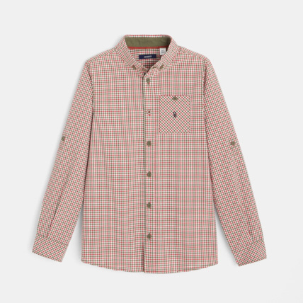 Avis Chemise à carreaux rouge garçon OKAIDI 1