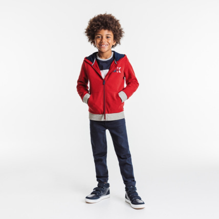 Avis Sweat-shirt zippé à capuche OK96 rouge garçon OKAIDI 1