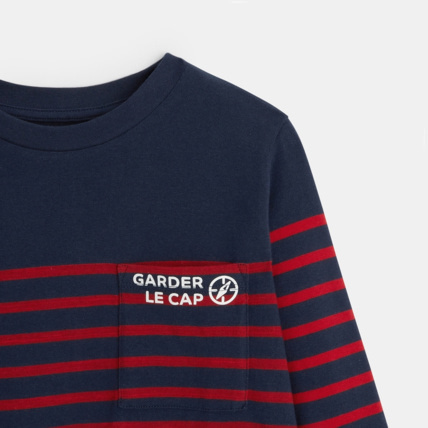 Avis Marinière à message "garder le cap" rouge garçon OKAIDI 2