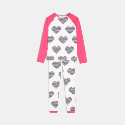 Avis Pyjama imprimé en jersey blanc fille OKAIDI 1