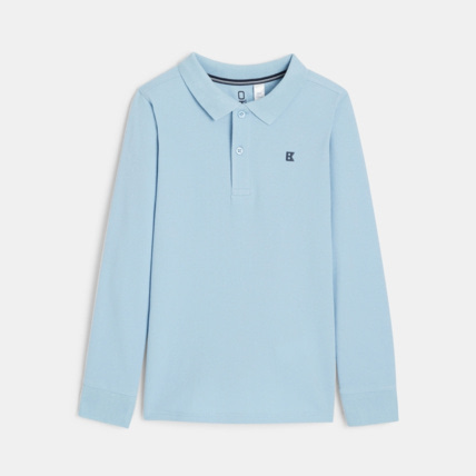 Avis Polo manches longues turquoise garçon OKAIDI 1
