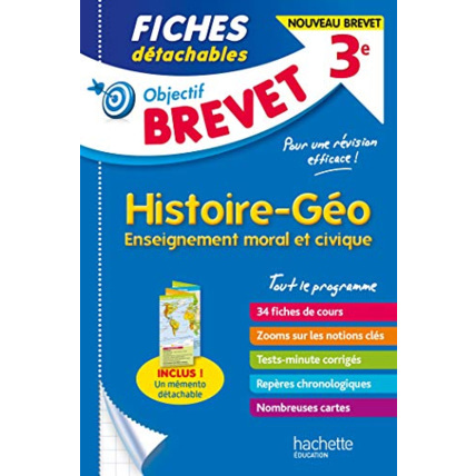 Avis Objectif BREVET Fiches Histoire-Géographie-Enseignement moral et civique Hachette Éducation 1