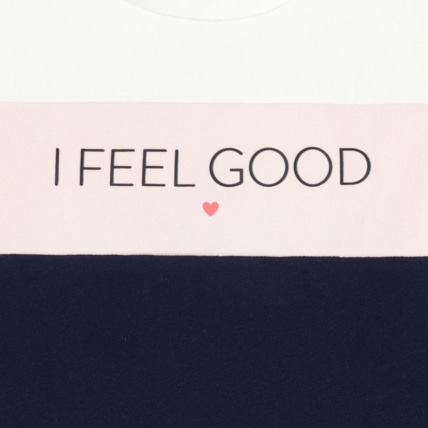 Avis Sweat-shirt à message I feel good blanc fille OKAIDI 3