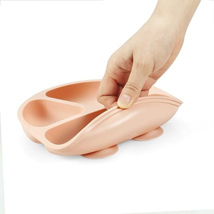 Avis Lot de 2 assiettes à ventouse en silicone avec compartiments, 2 cuillères et 2 fourchettes PandaEar 5