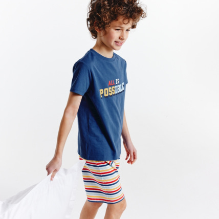 Avis Pyjama d'été 2 pièces en jersey bleu garçon OKAIDI 1