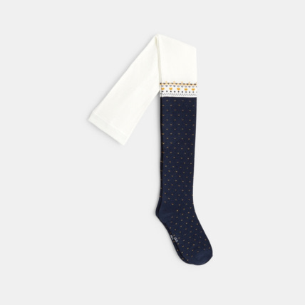 Avis Collants chauds motifs scandinaves bleus fille OKAIDI 1