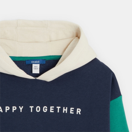 Avis Sweat-shirt à capuche à message bleu garçon OKAIDI 3