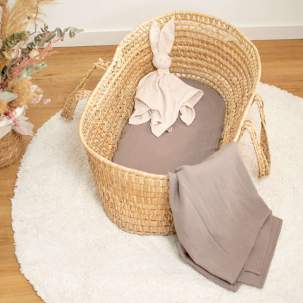 Avis Drap housse couffin en double gaze à carreaux Sevira Kids 2
