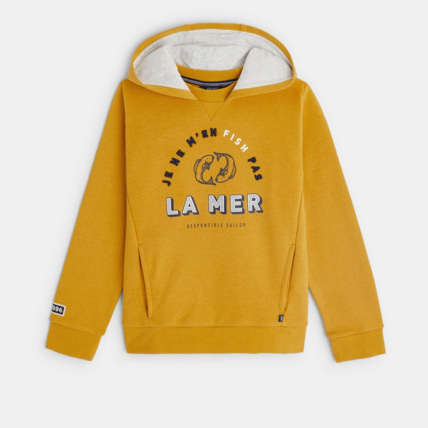 Avis Sweat-shirt à message jaune garçon OKAIDI 1