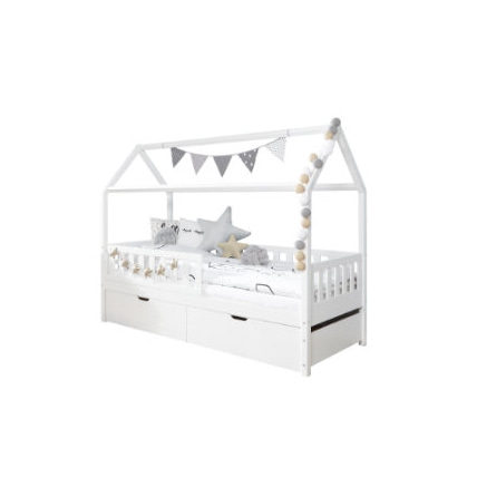 Avis Lit cabane Maison de rêve 5 tiroirs + 2 compartiments TICAA 1