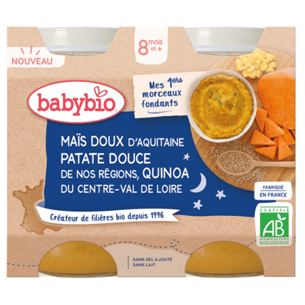 Avis Mes 1ers Morceaux Fondants - Maïs, Patate Douce et Quinoa Bio Babybio 1