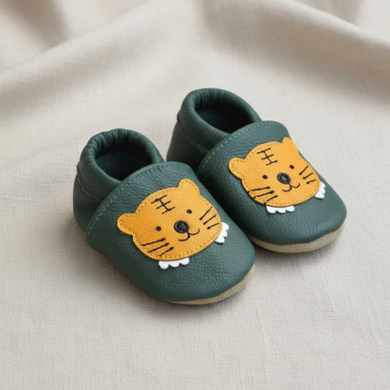 Avis Chausson bébé en cuir souple Léo le Lionceau TAZ MARQUE BORDELAISE 1