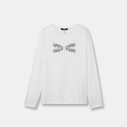 Avis T-shirt à motif brillant blanc fille OKAIDI 1